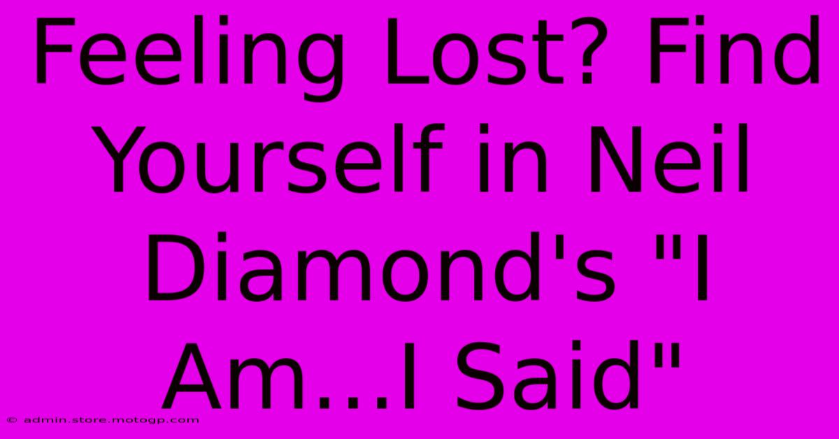 Feeling Lost? Find Yourself In Neil Diamond's 