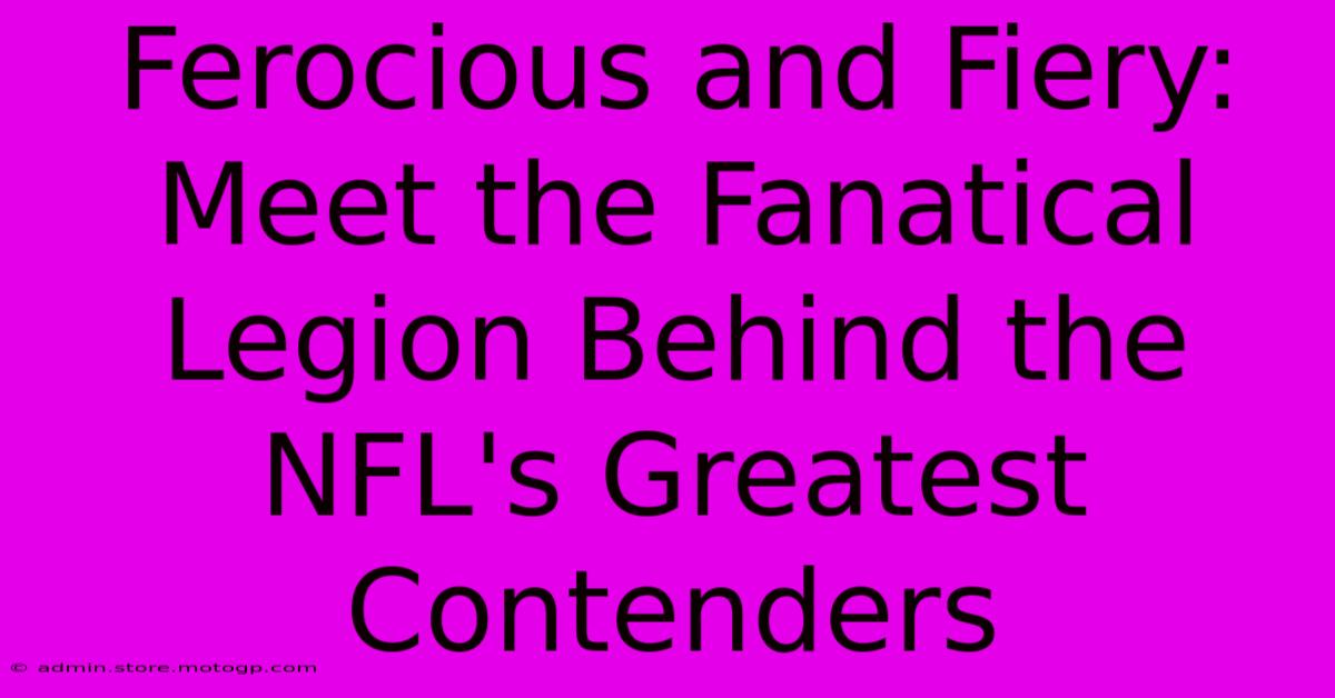 Ferocious And Fiery: Meet The Fanatical Legion Behind The NFL's Greatest Contenders