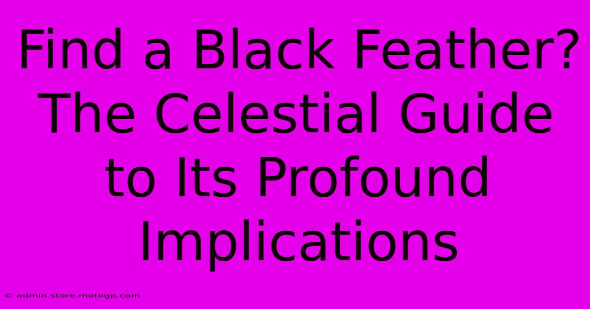 Find A Black Feather? The Celestial Guide To Its Profound Implications