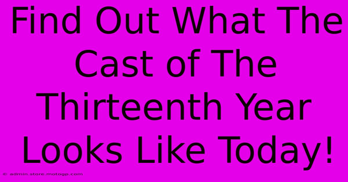 Find Out What The Cast Of The Thirteenth Year Looks Like Today!