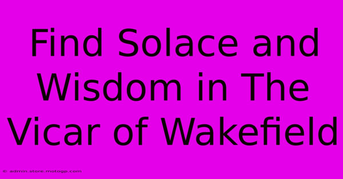 Find Solace And Wisdom In The Vicar Of Wakefield