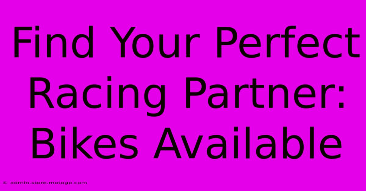 Find Your Perfect Racing Partner: Bikes Available