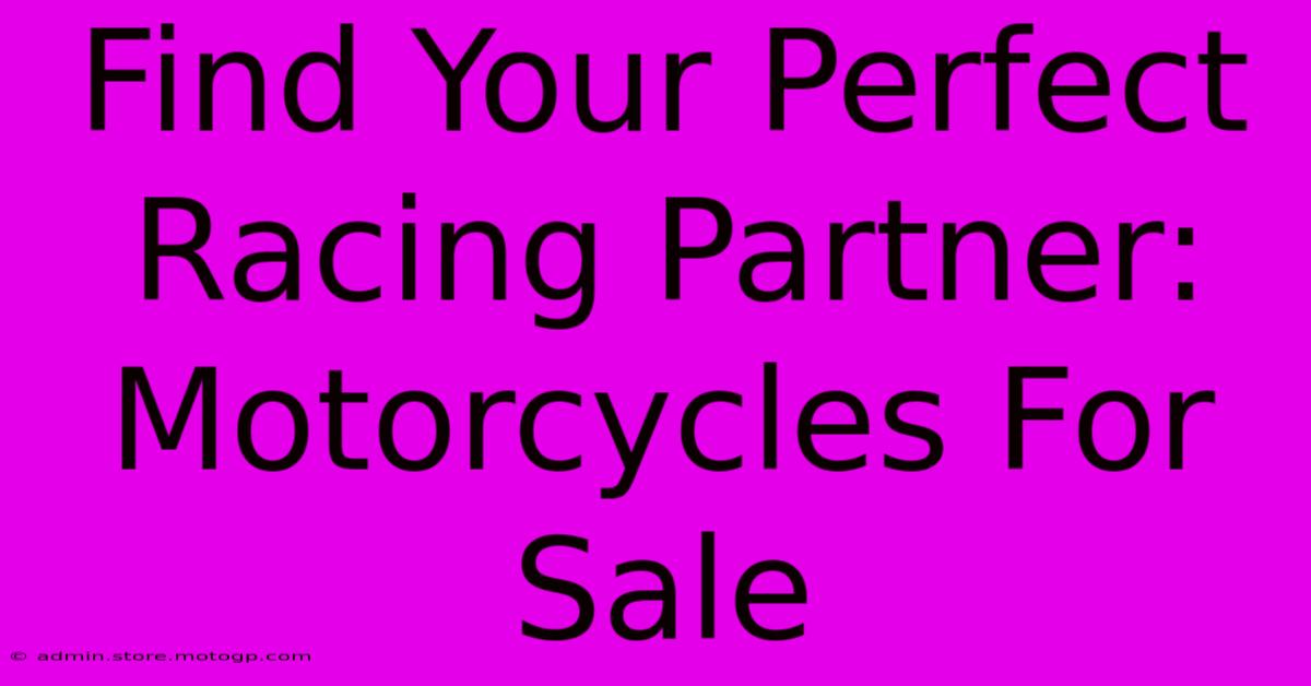 Find Your Perfect Racing Partner: Motorcycles For Sale