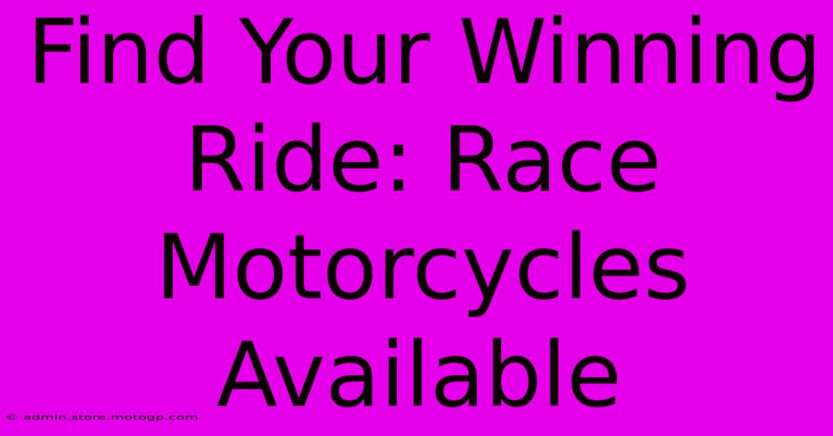 Find Your Winning Ride: Race Motorcycles Available