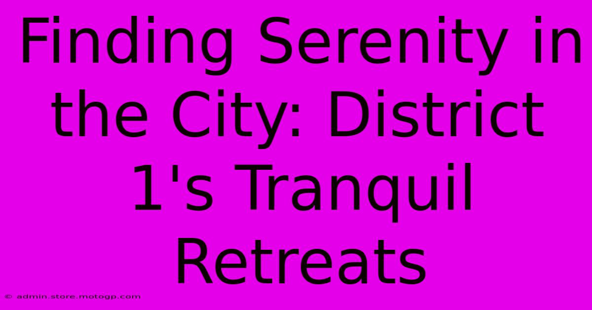 Finding Serenity In The City: District 1's Tranquil Retreats