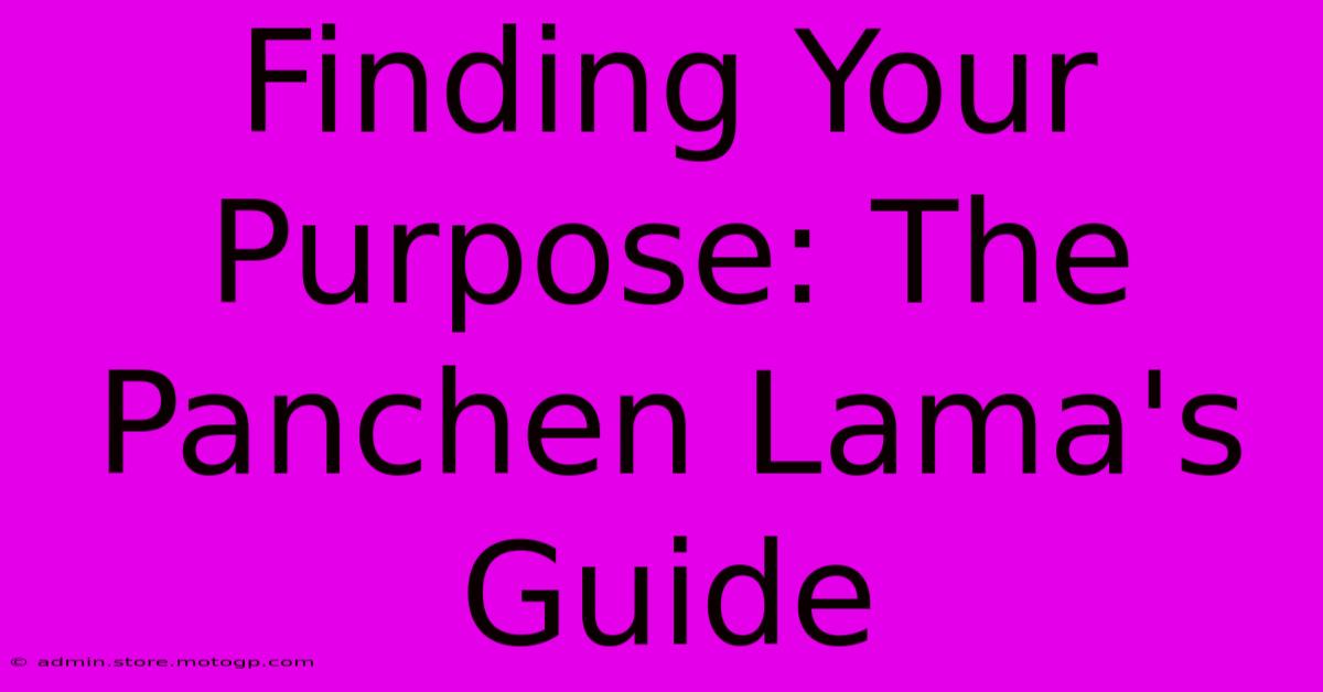 Finding Your Purpose: The Panchen Lama's Guide