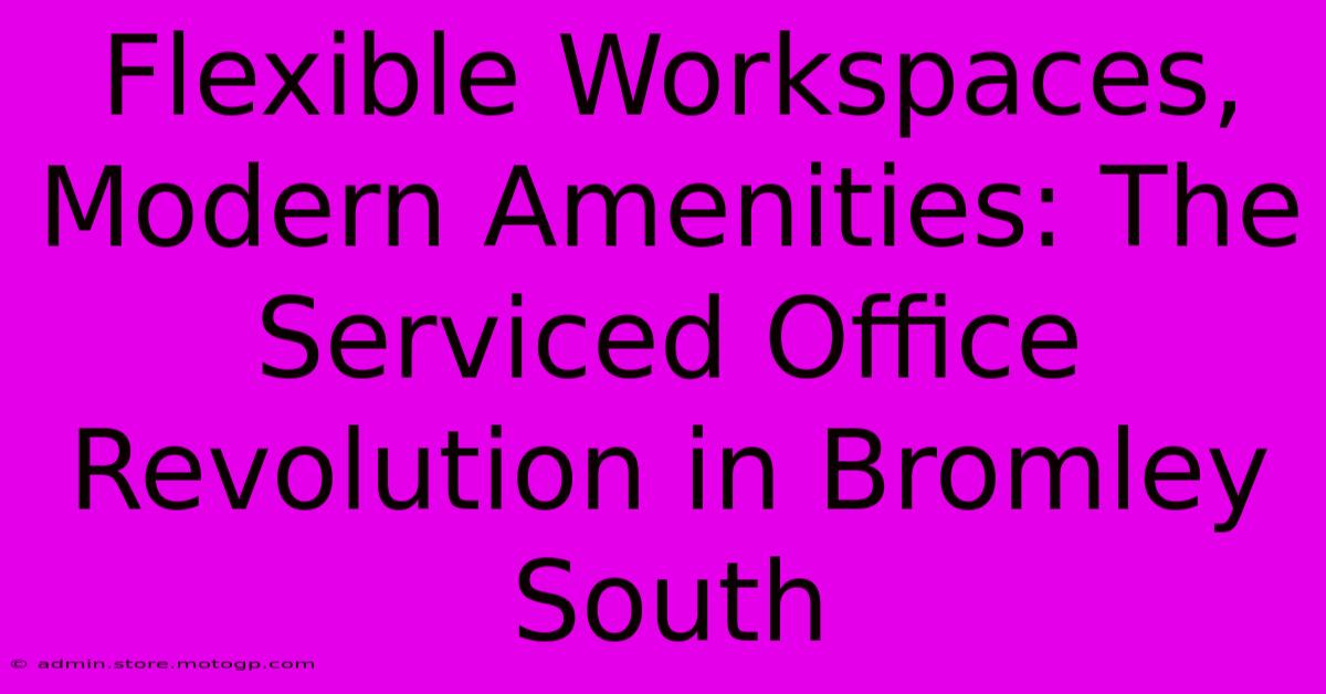 Flexible Workspaces, Modern Amenities: The Serviced Office Revolution In Bromley South