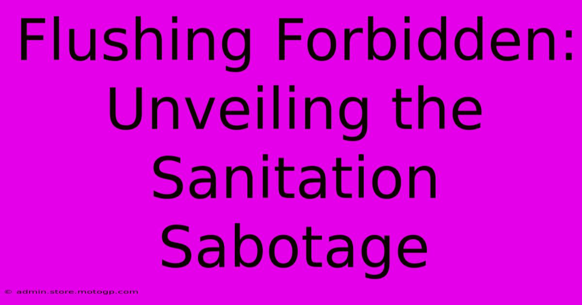 Flushing Forbidden: Unveiling The Sanitation Sabotage