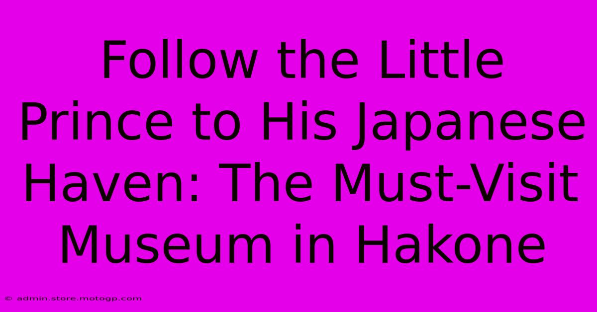 Follow The Little Prince To His Japanese Haven: The Must-Visit Museum In Hakone