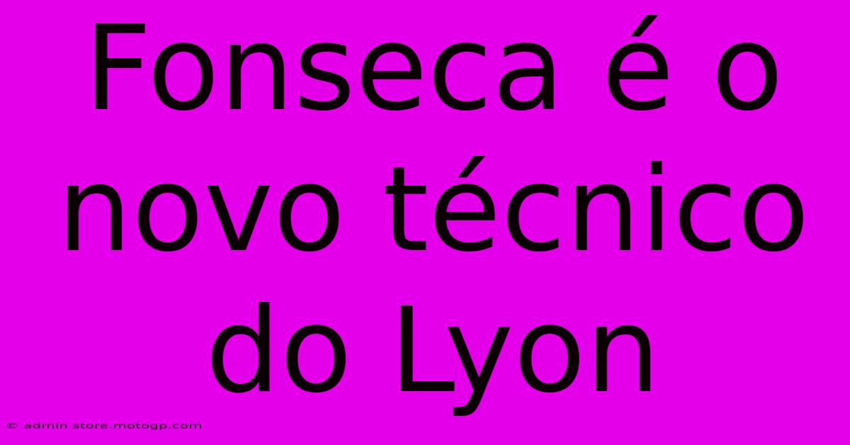 Fonseca É O Novo Técnico Do Lyon