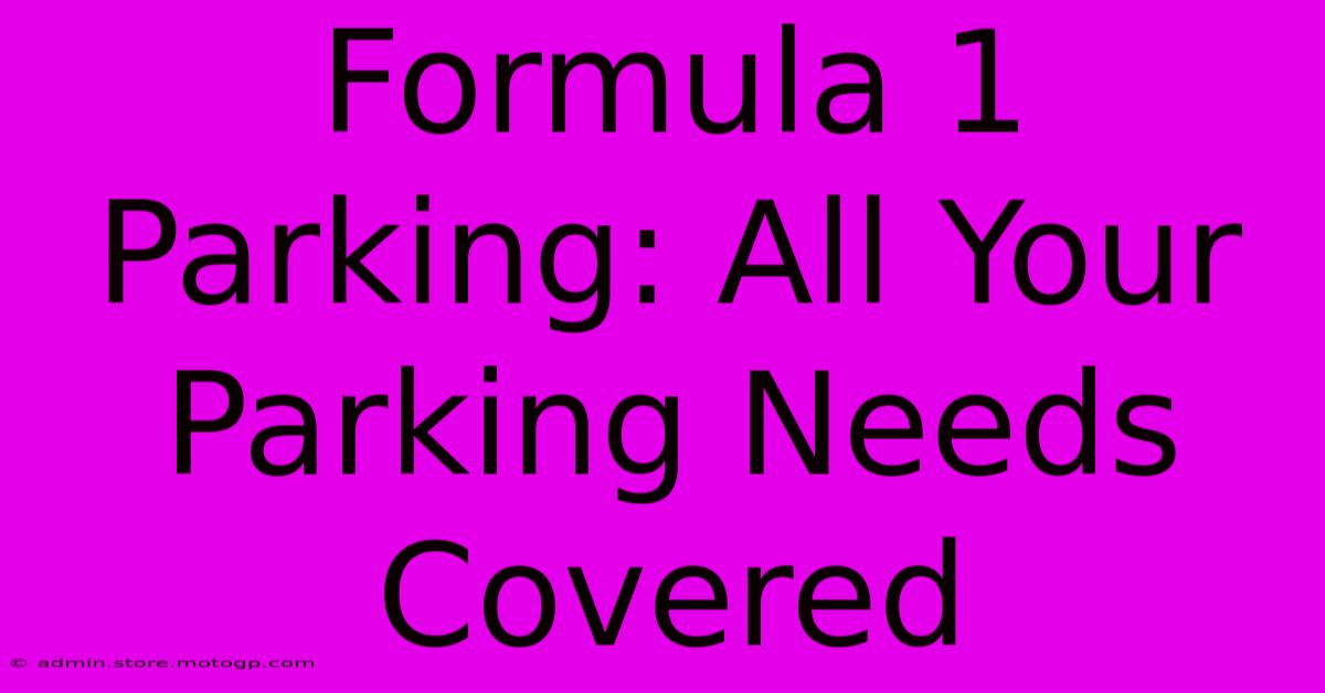 Formula 1 Parking: All Your Parking Needs Covered