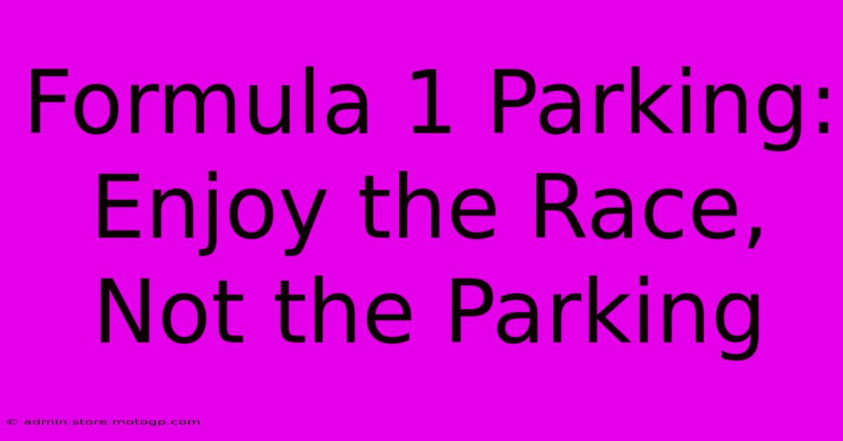 Formula 1 Parking: Enjoy The Race, Not The Parking