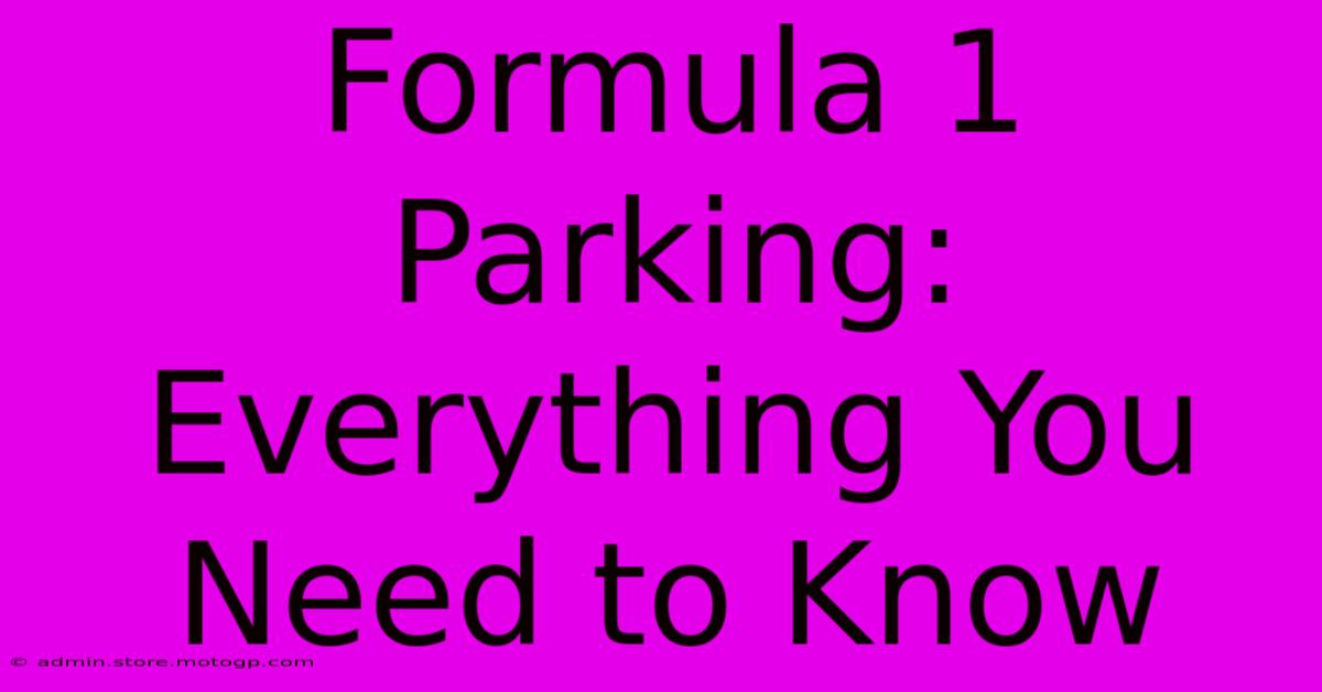 Formula 1 Parking: Everything You Need To Know