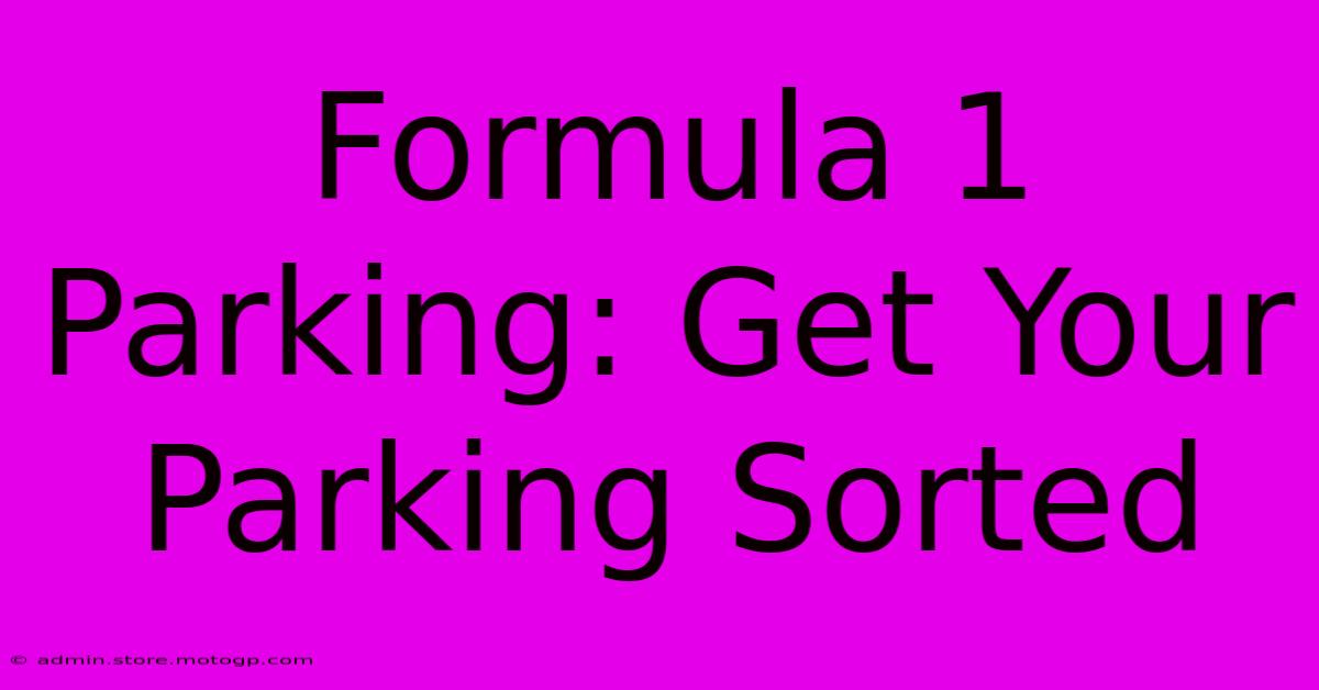 Formula 1 Parking: Get Your Parking Sorted