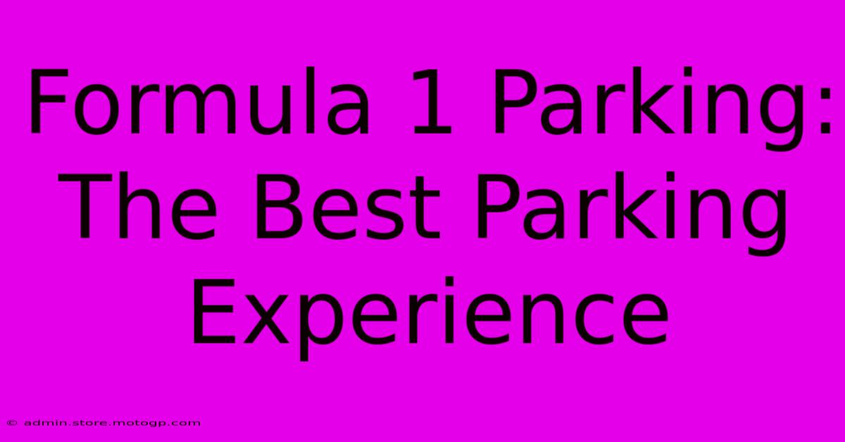 Formula 1 Parking: The Best Parking Experience