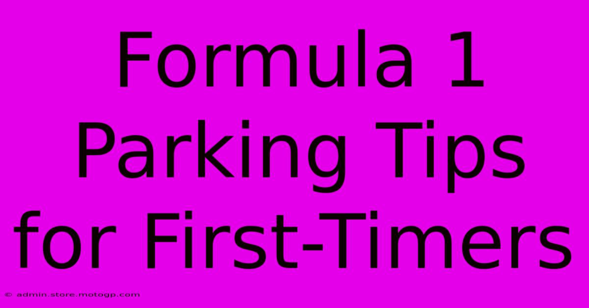 Formula 1 Parking Tips For First-Timers