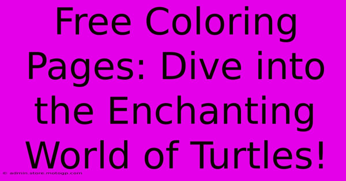 Free Coloring Pages: Dive Into The Enchanting World Of Turtles!