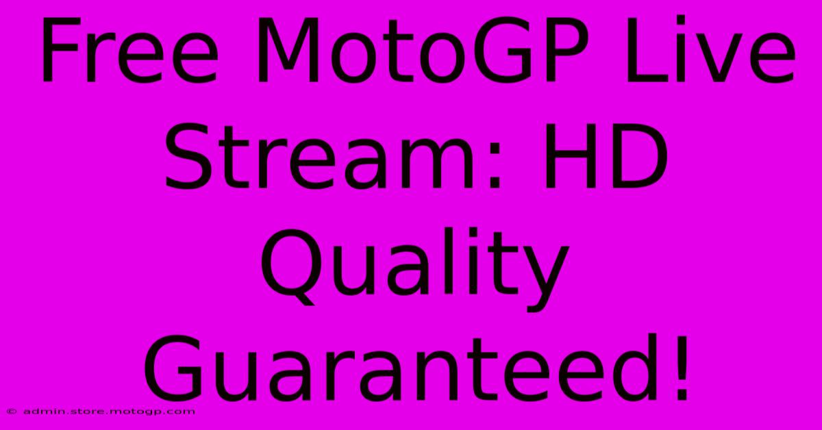 Free MotoGP Live Stream: HD Quality Guaranteed!