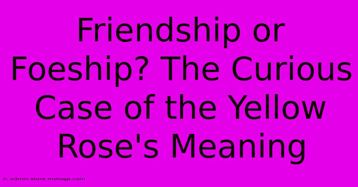 Friendship Or Foeship? The Curious Case Of The Yellow Rose's Meaning