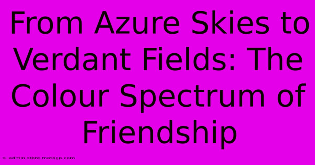 From Azure Skies To Verdant Fields: The Colour Spectrum Of Friendship