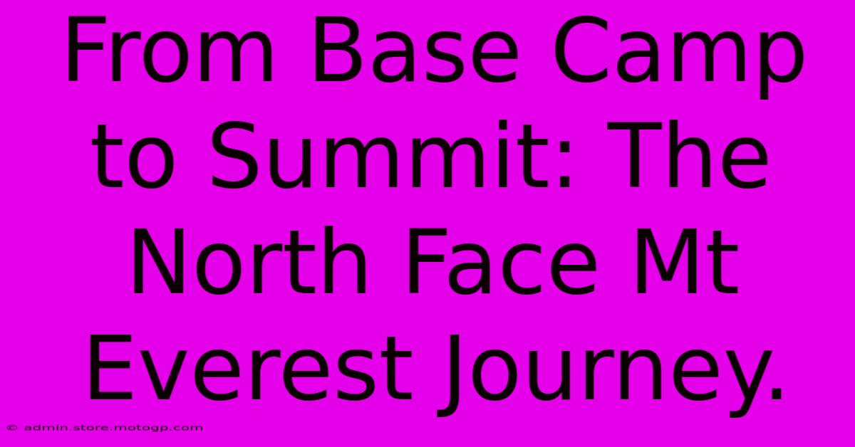 From Base Camp To Summit: The North Face Mt Everest Journey.