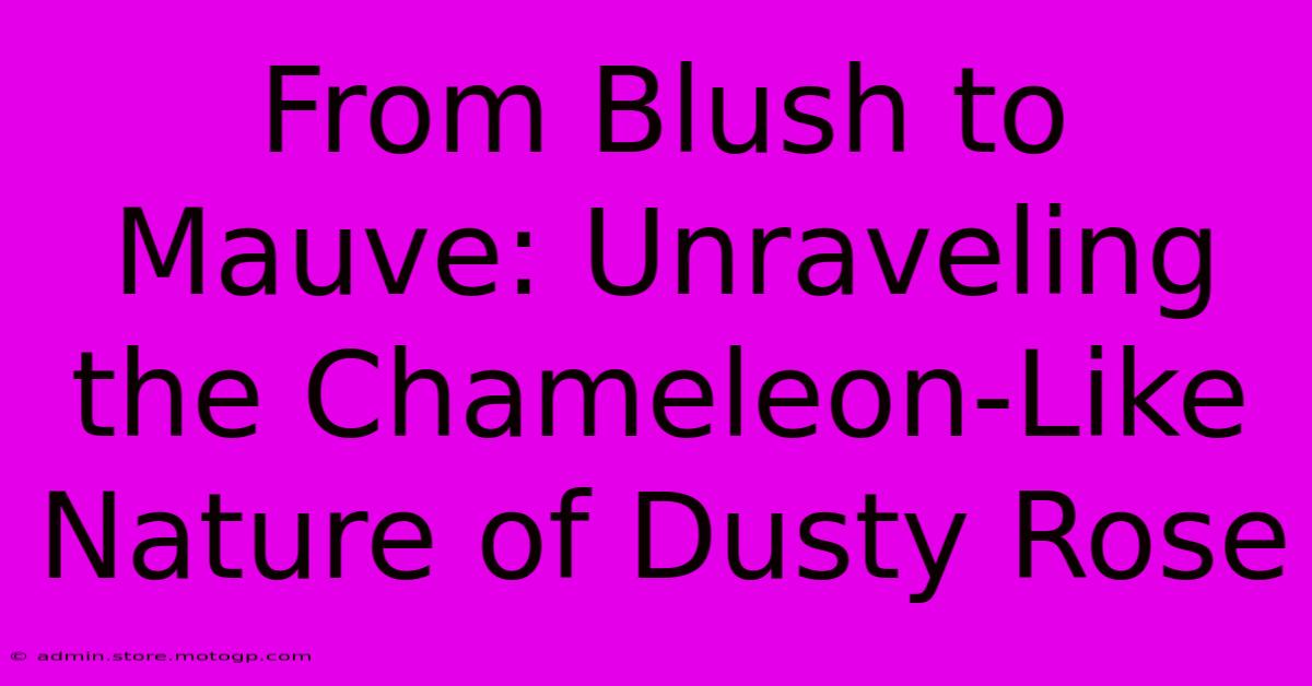 From Blush To Mauve: Unraveling The Chameleon-Like Nature Of Dusty Rose