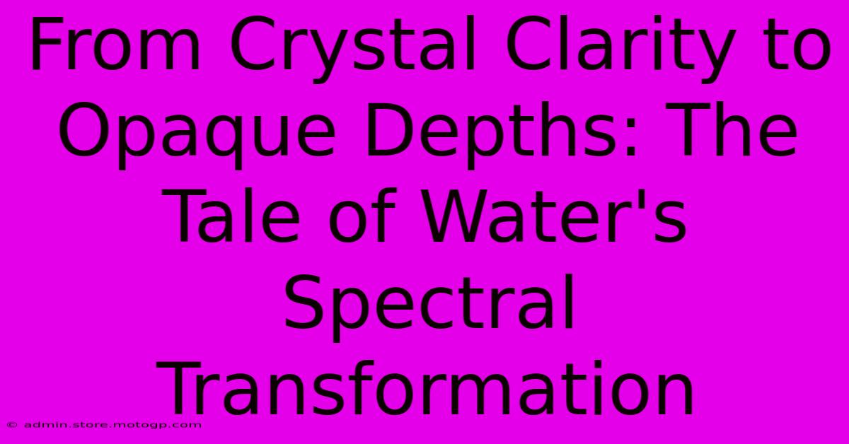 From Crystal Clarity To Opaque Depths: The Tale Of Water's Spectral Transformation