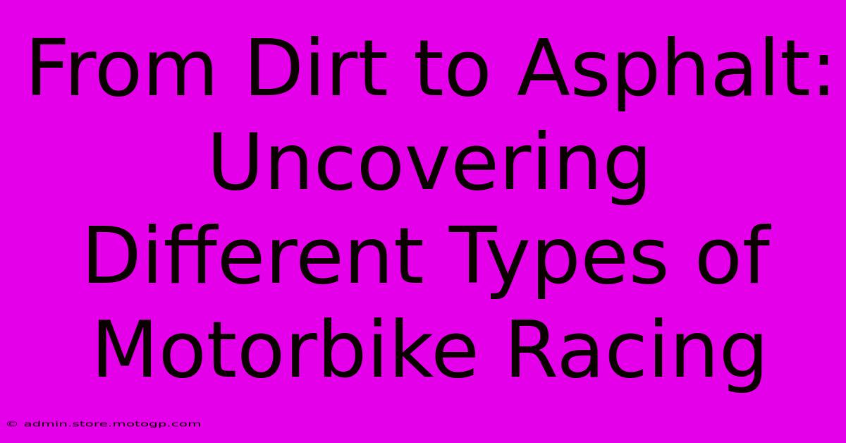 From Dirt To Asphalt: Uncovering Different Types Of Motorbike Racing