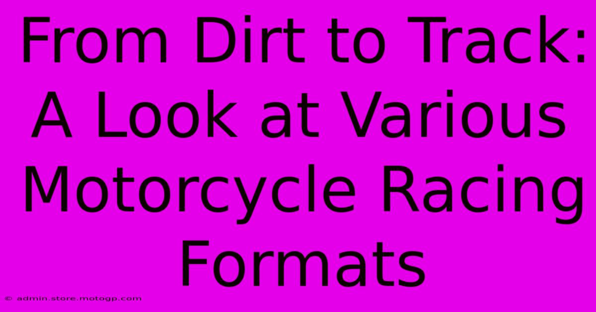 From Dirt To Track: A Look At Various Motorcycle Racing Formats