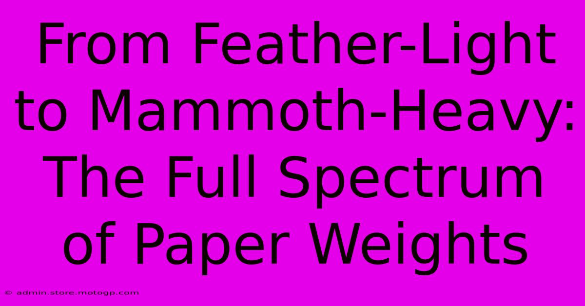 From Feather-Light To Mammoth-Heavy: The Full Spectrum Of Paper Weights