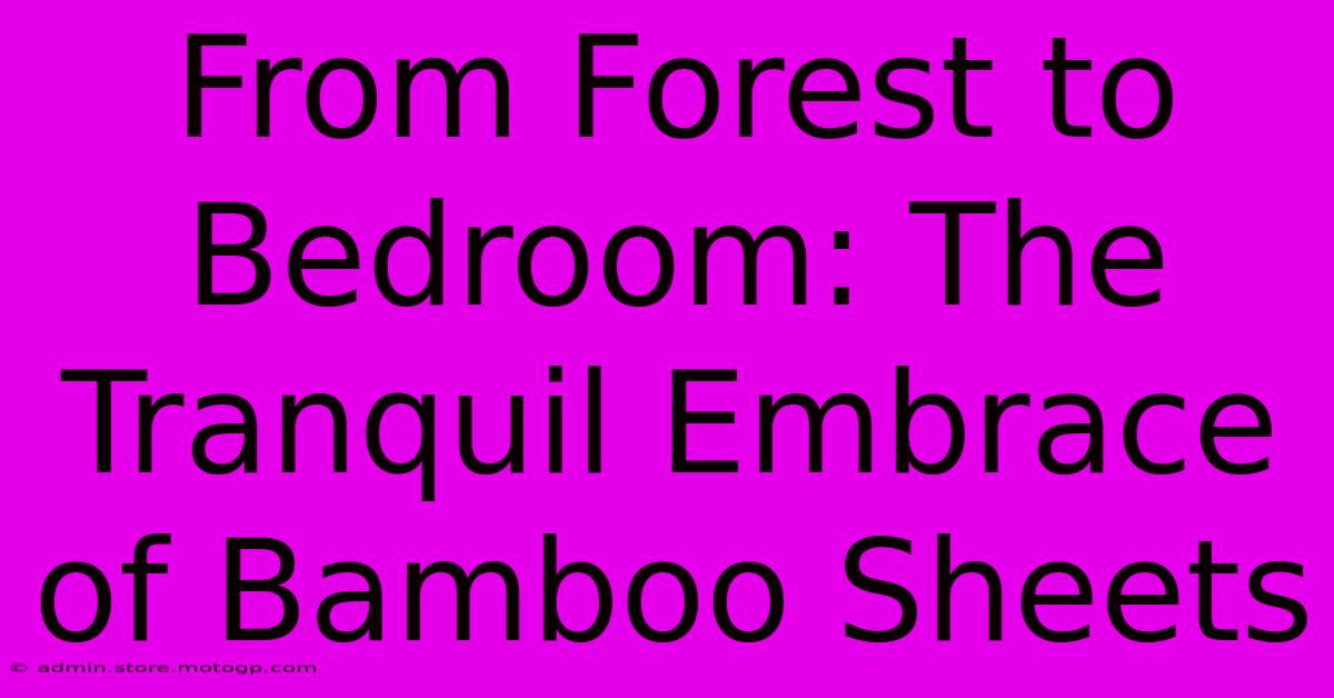 From Forest To Bedroom: The Tranquil Embrace Of Bamboo Sheets