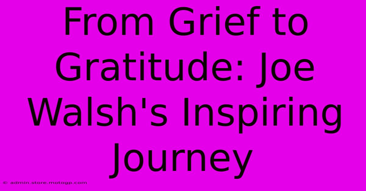 From Grief To Gratitude: Joe Walsh's Inspiring Journey