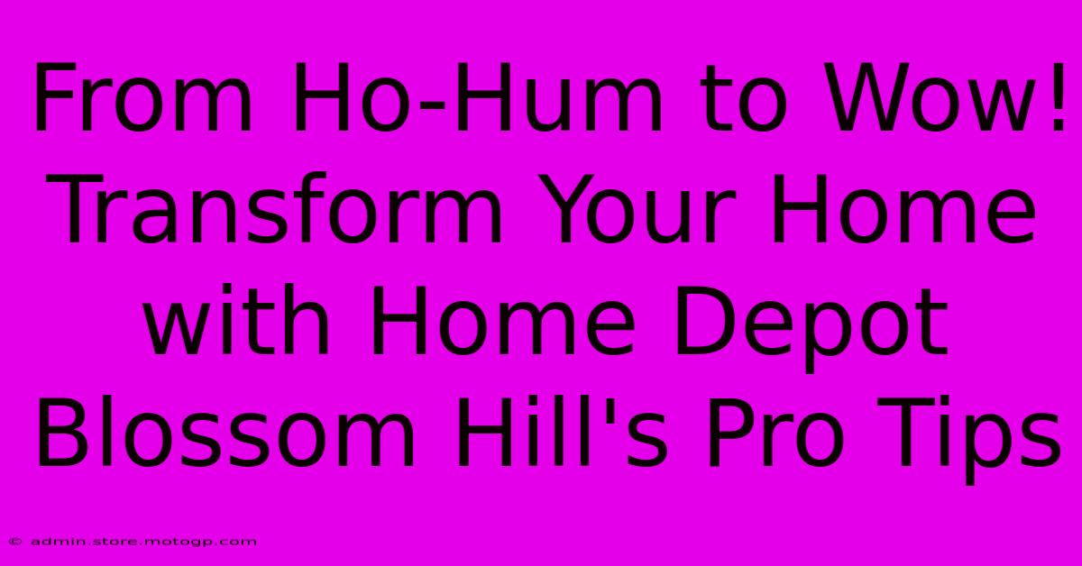 From Ho-Hum To Wow! Transform Your Home With Home Depot Blossom Hill's Pro Tips