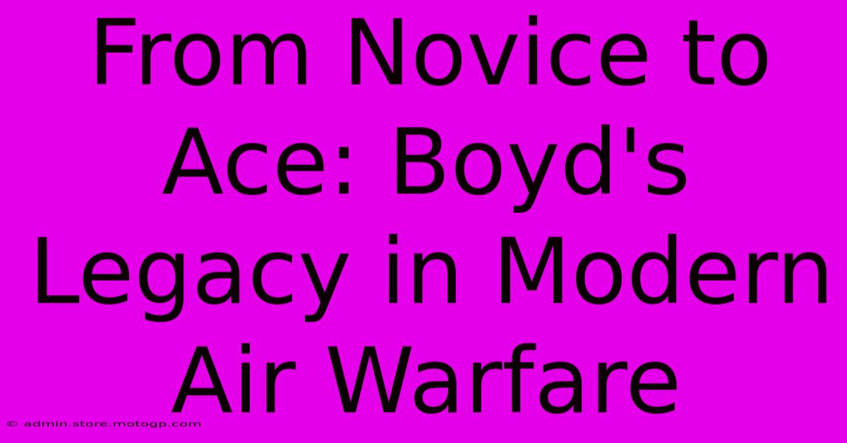 From Novice To Ace: Boyd's Legacy In Modern Air Warfare