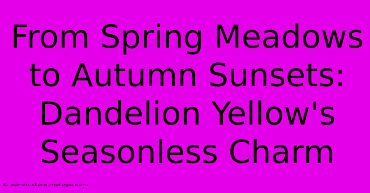 From Spring Meadows To Autumn Sunsets: Dandelion Yellow's Seasonless Charm