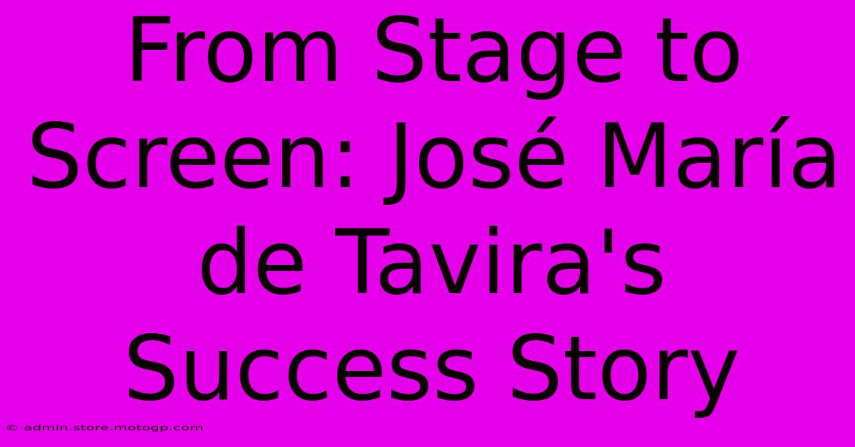 From Stage To Screen: José María De Tavira's Success Story