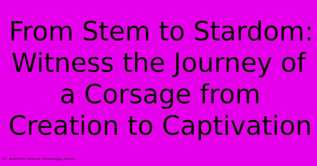 From Stem To Stardom: Witness The Journey Of A Corsage From Creation To Captivation