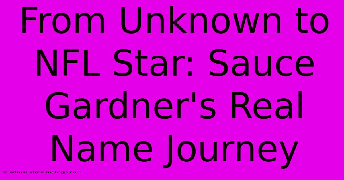 From Unknown To NFL Star: Sauce Gardner's Real Name Journey