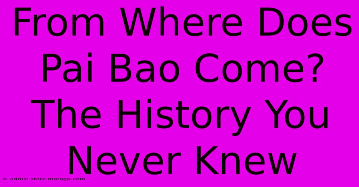 From Where Does Pai Bao Come?  The History You Never Knew