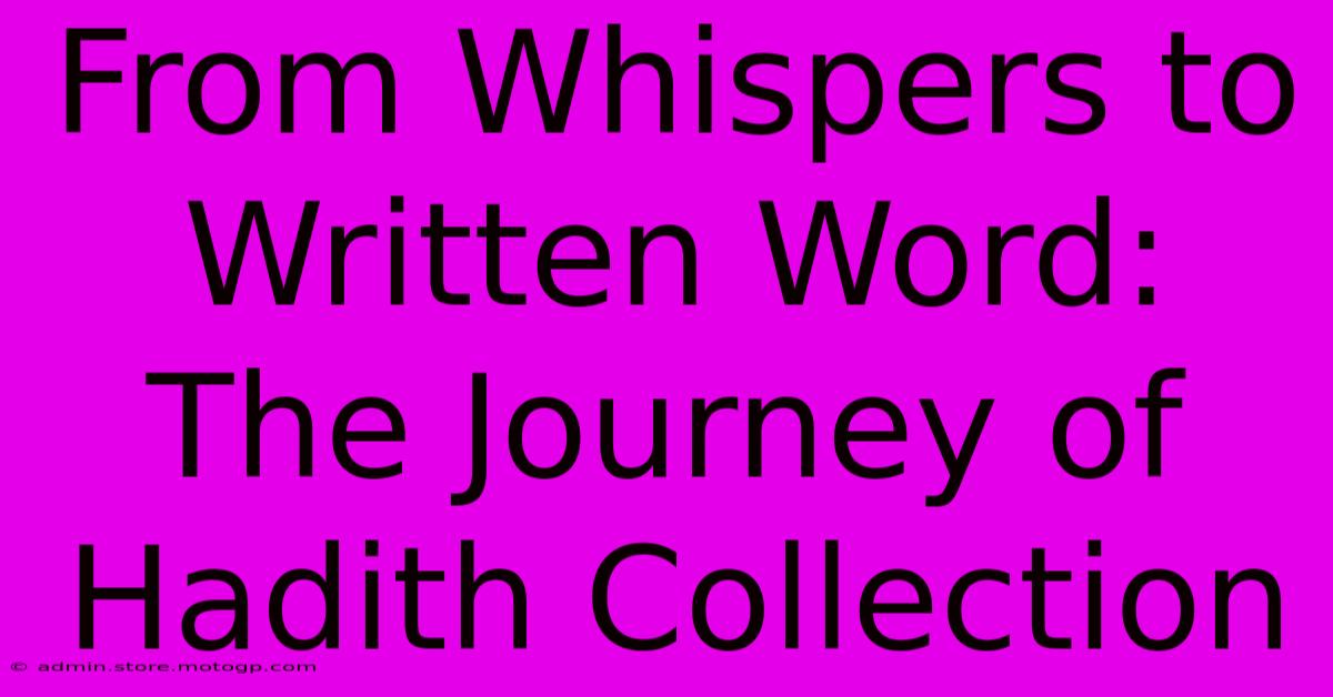 From Whispers To Written Word: The Journey Of Hadith Collection