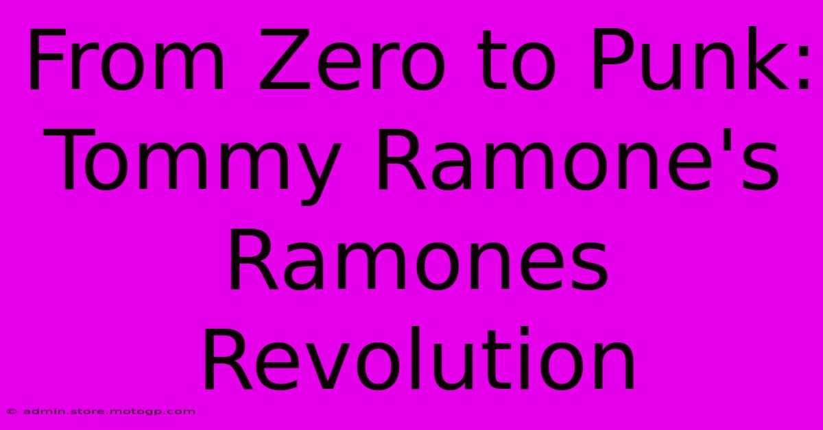 From Zero To Punk: Tommy Ramone's Ramones Revolution