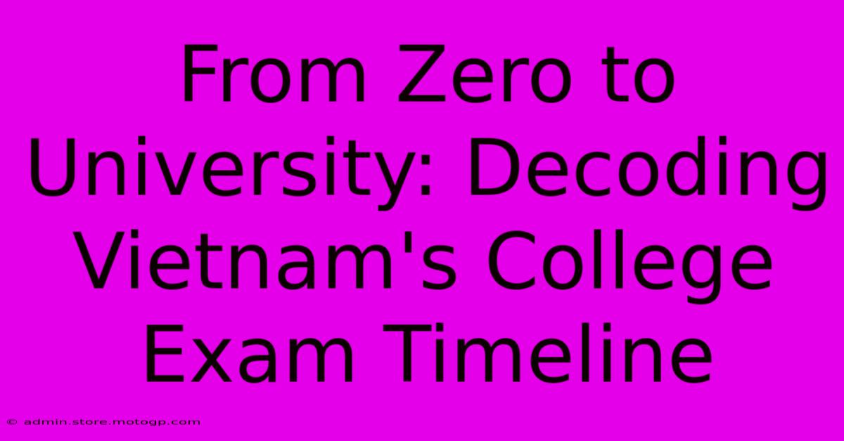 From Zero To University: Decoding Vietnam's College Exam Timeline