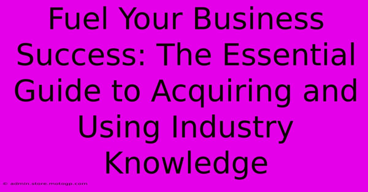 Fuel Your Business Success: The Essential Guide To Acquiring And Using Industry Knowledge