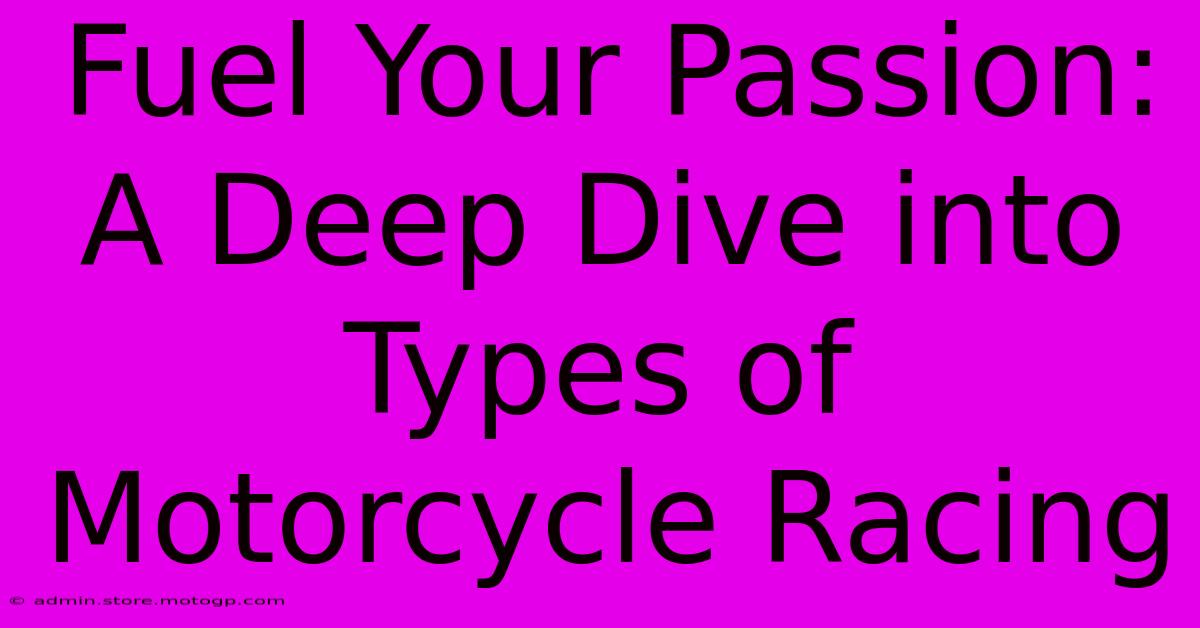 Fuel Your Passion: A Deep Dive Into Types Of Motorcycle Racing