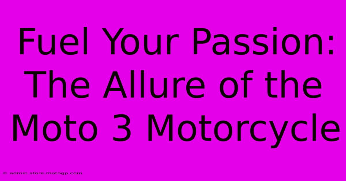 Fuel Your Passion: The Allure Of The Moto 3 Motorcycle