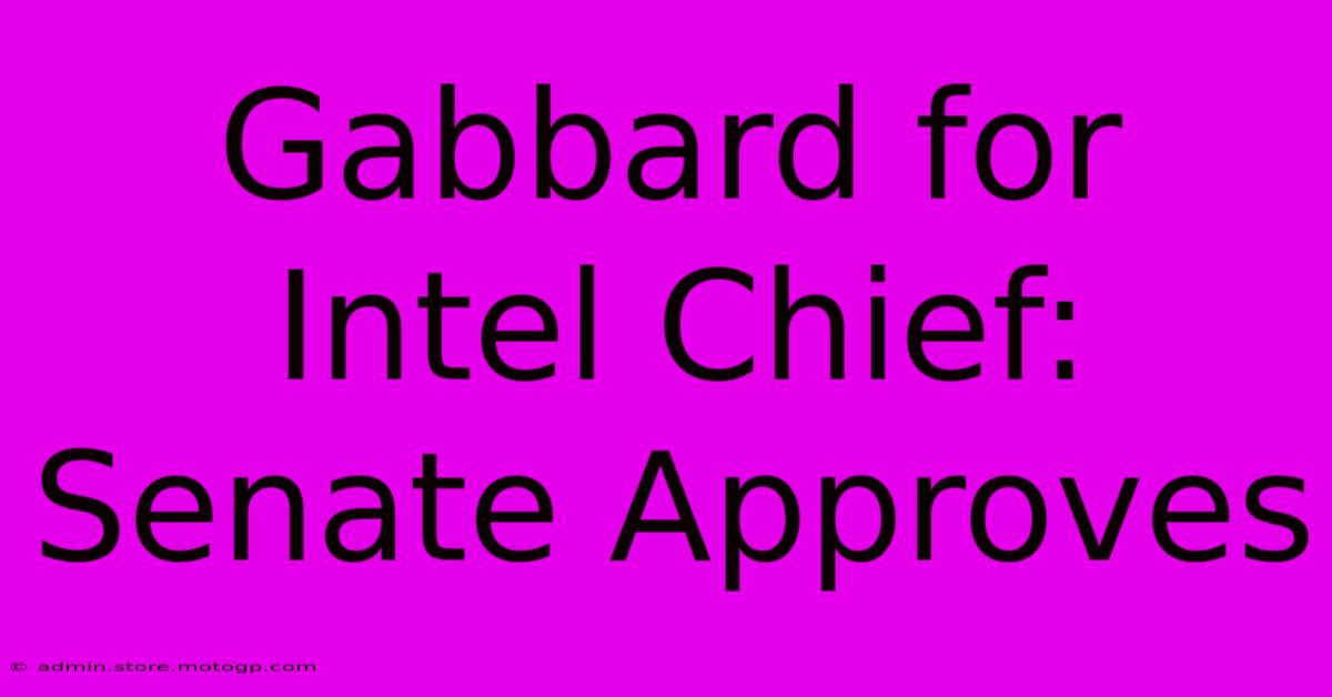 Gabbard For Intel Chief: Senate Approves