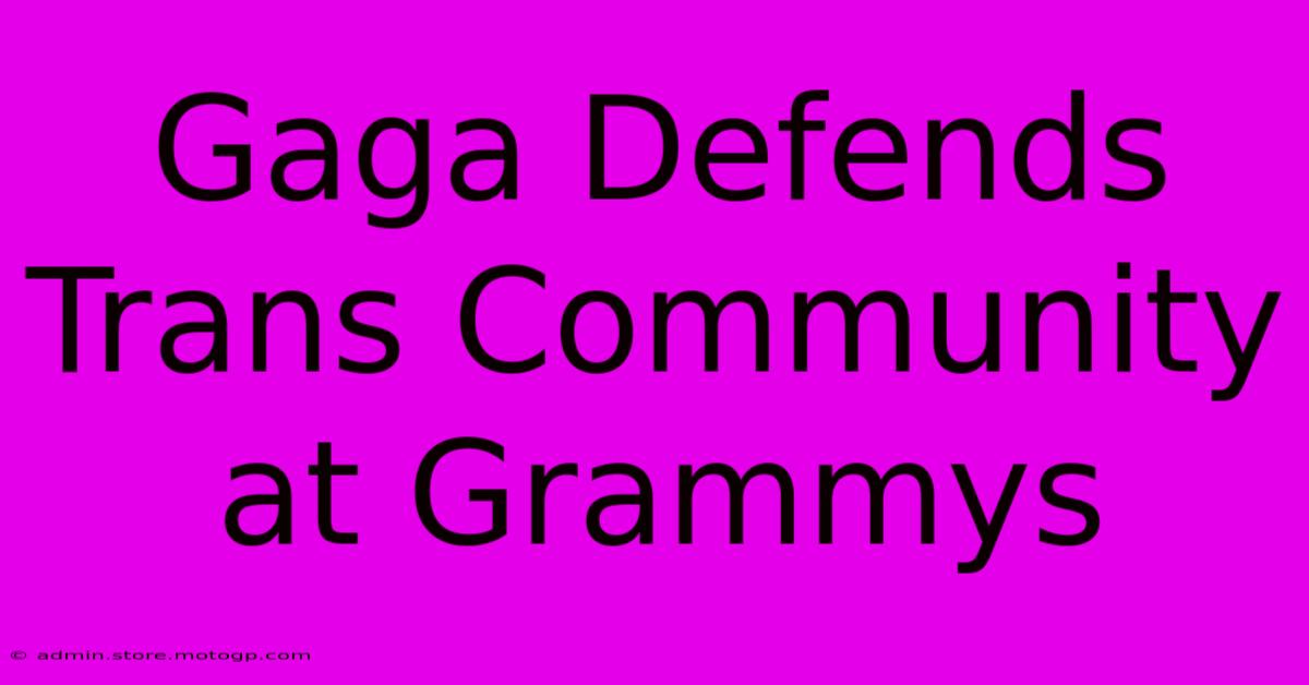 Gaga Defends Trans Community At Grammys