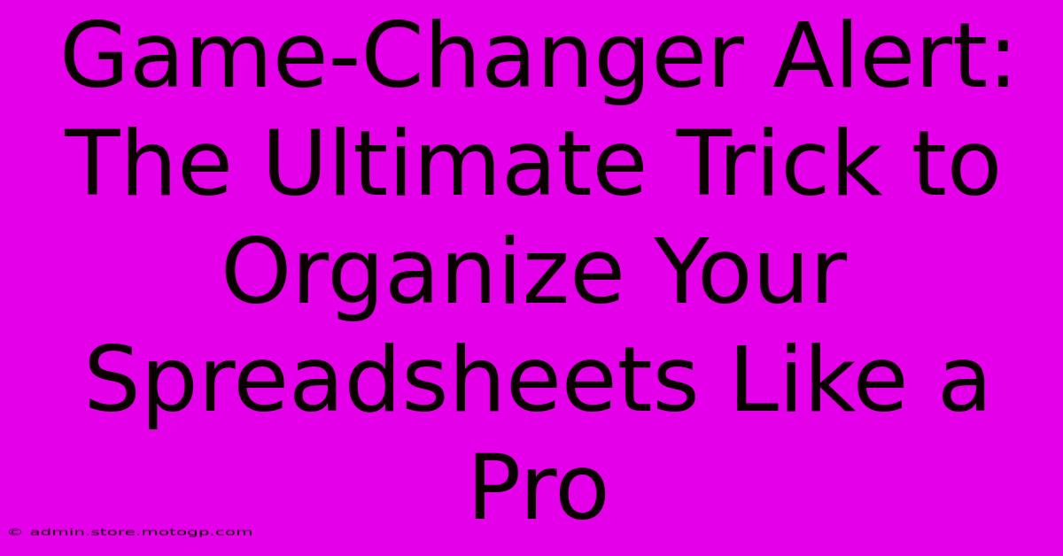 Game-Changer Alert: The Ultimate Trick To Organize Your Spreadsheets Like A Pro