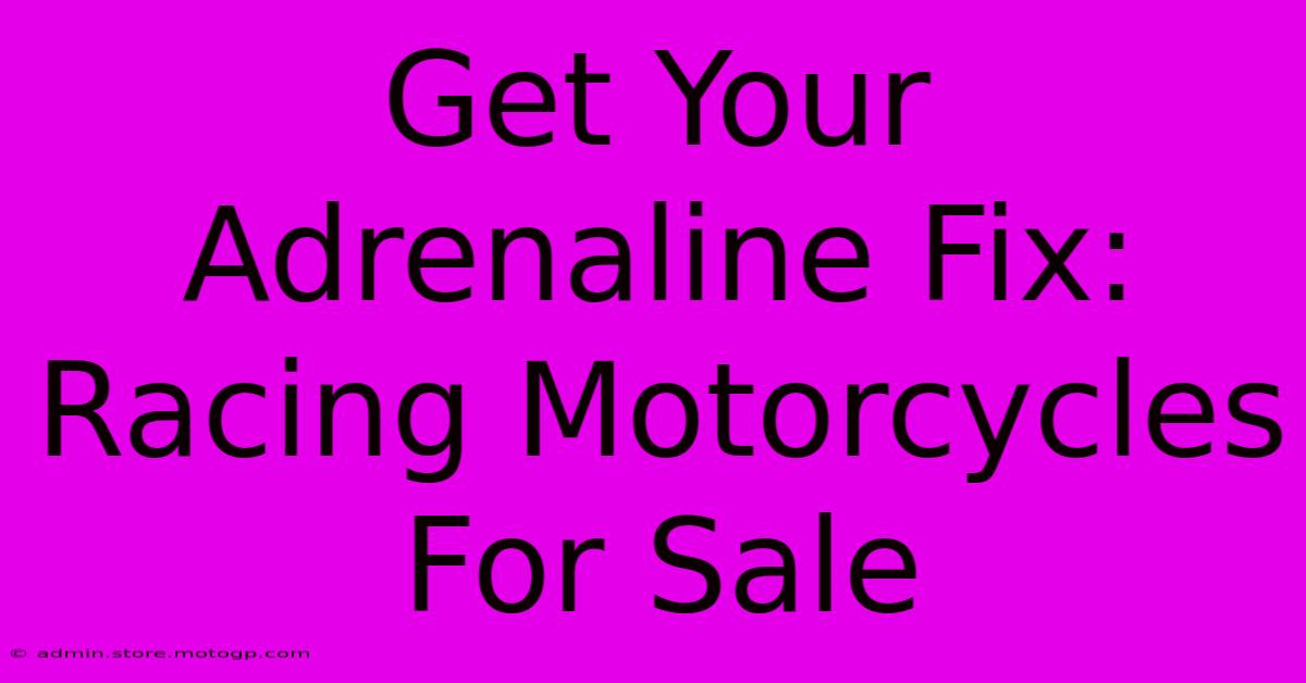 Get Your Adrenaline Fix: Racing Motorcycles For Sale