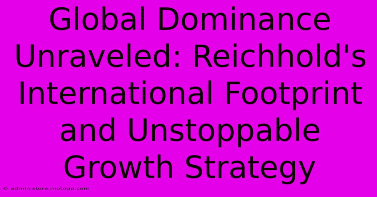 Global Dominance Unraveled: Reichhold's International Footprint And Unstoppable Growth Strategy